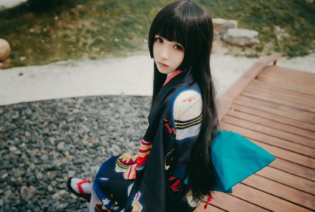 呆萌萝莉cosplay地狱少女阎魔爱白皙写真