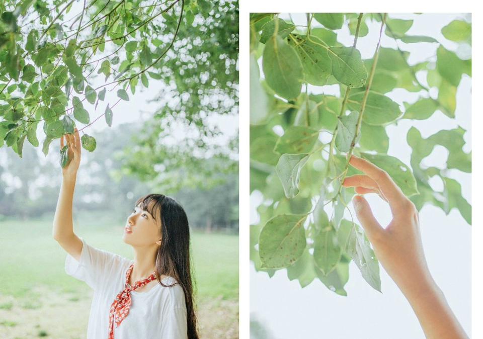 草帽少女书上歌唱清新魅力迷人