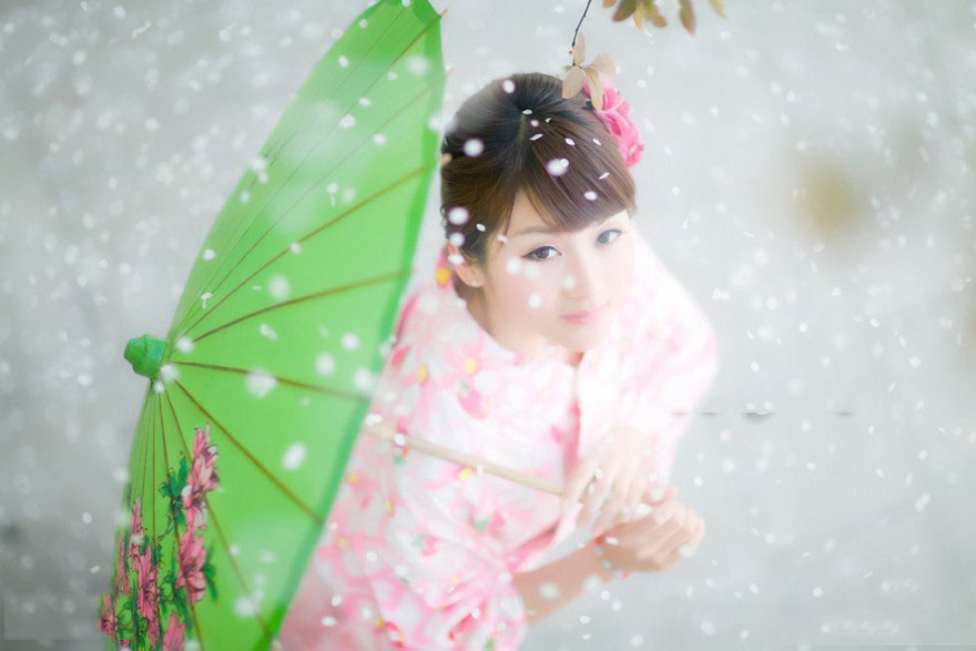 美丽如画的和服少女白皙清新靓丽写真