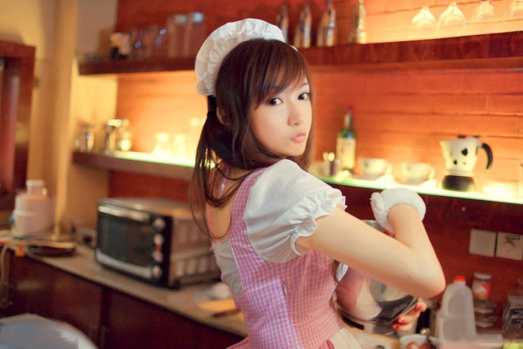可口咖啡管可爱迷人少女清新可爱甜美写真