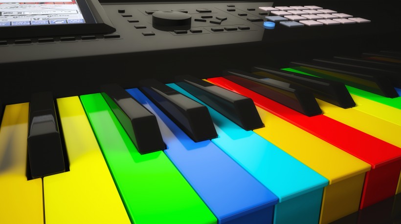 彩色钢琴按键图片(7张)