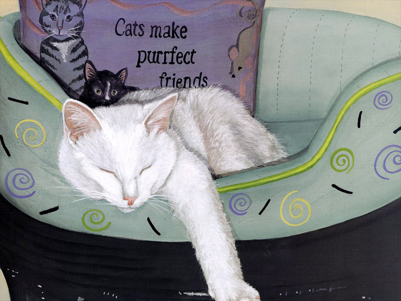猫咪和它的小伙伴手绘图片(35张)
