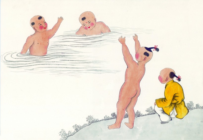 古代儿童玩耍绘画图片(63张)