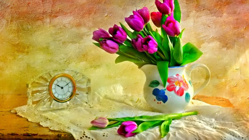 花卉油画静物背景图片(15张)