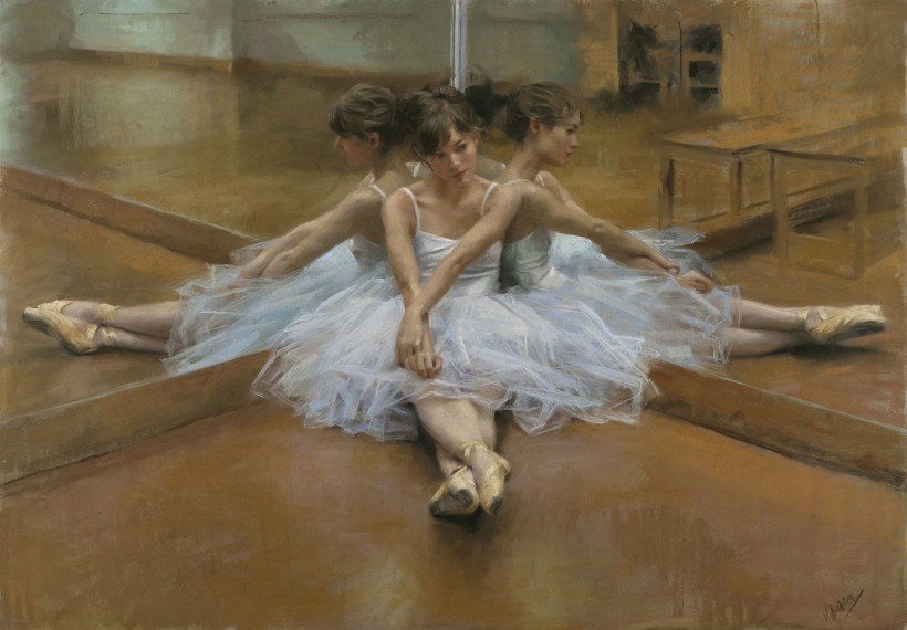 Vicente Romero Redondo油画作品芭蕾舞女孩图片(5张)