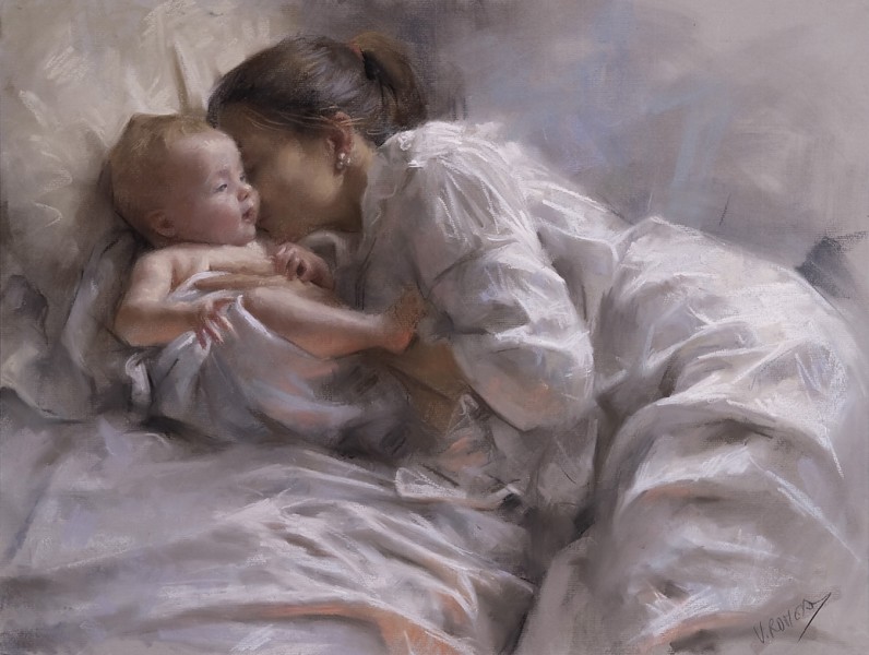 Vicente Romero Redondo 油画之母爱图片(5张)