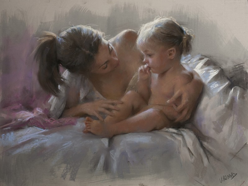 Vicente Romero Redondo 油画之母爱图片(5张)