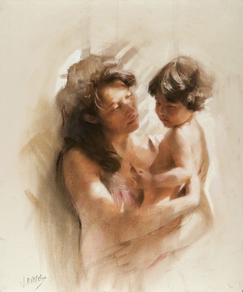 Vicente Romero Redondo 油画之母爱图片(5张)