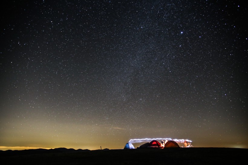 星空下的户外帐篷图片(10张)