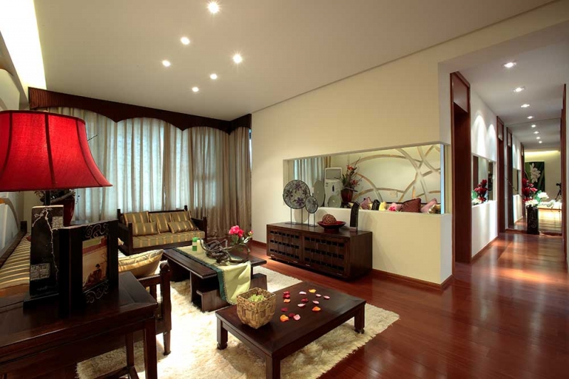 雅致中式风格120平二居室装修案例
