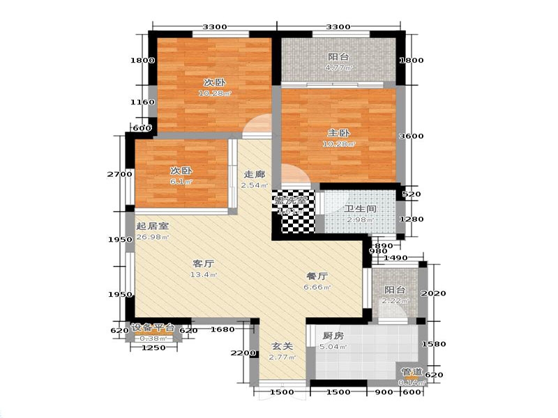 缤纷混搭三居装修效果图