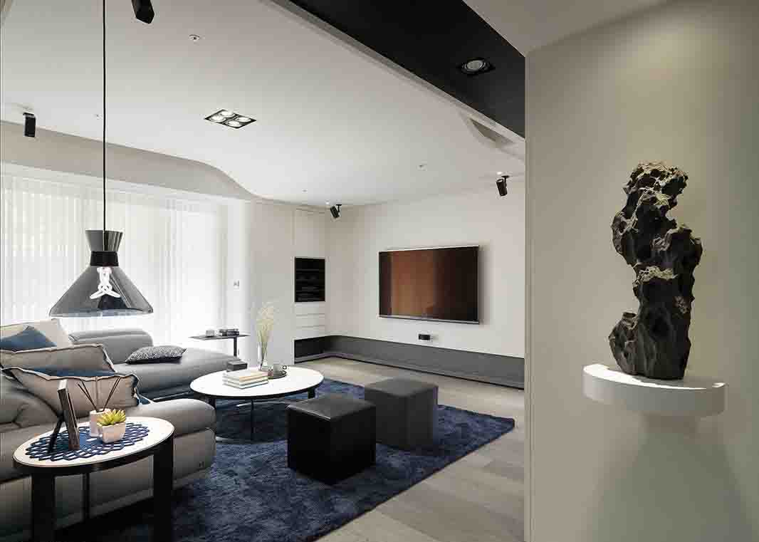 黑白灰现代二居室设计