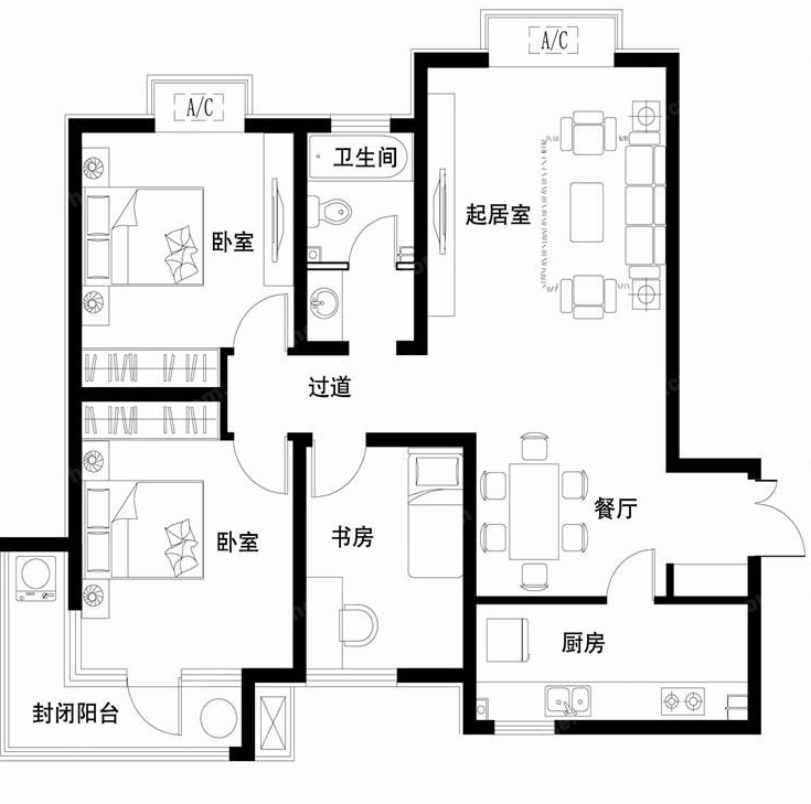 新古典三居效果图