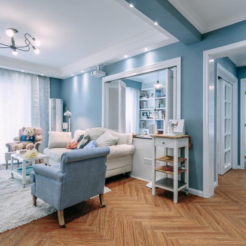 北欧风格蓝色清爽二居室设计效果图