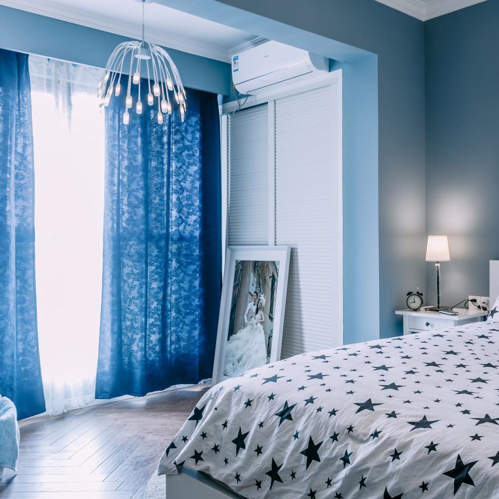北欧风格蓝色清爽二居室设计效果图