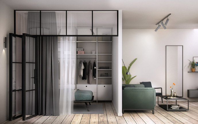 妙用玻璃隔断的单身公寓 小户型也能做出大空间
