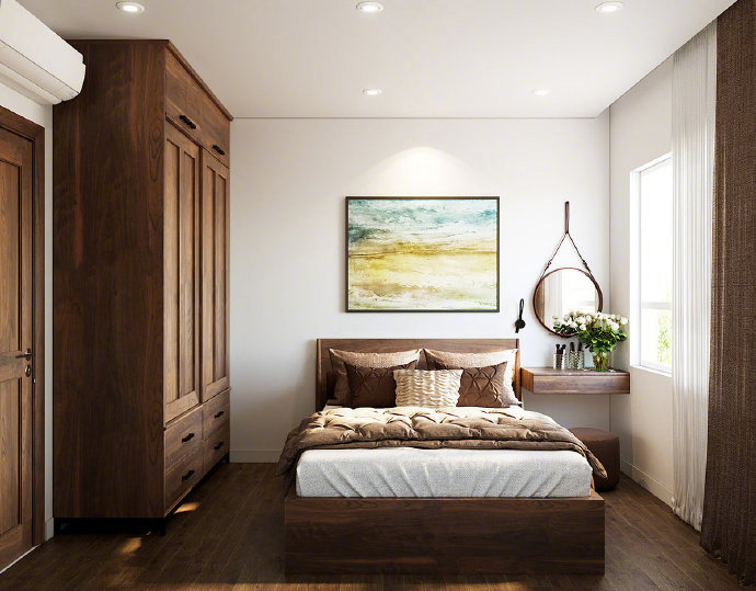 实用现代实木风格三居室装修效果图
