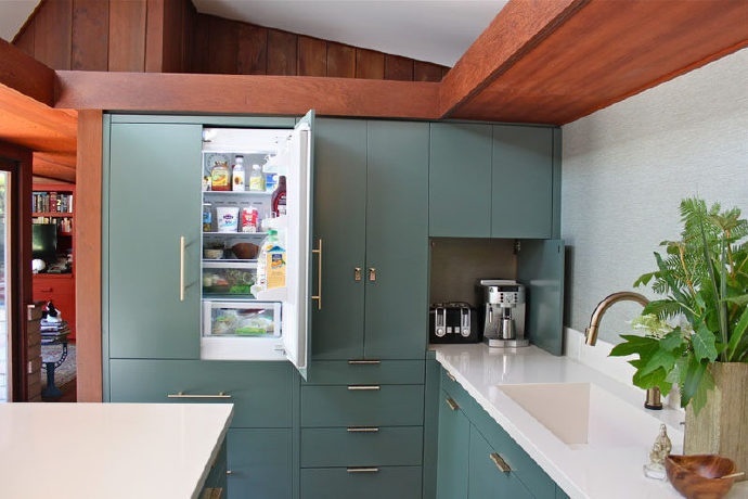 厨房设计新理念，橱柜集成冰箱