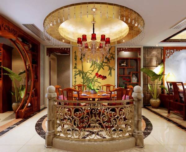 中式中式风格餐厅四居设计案例