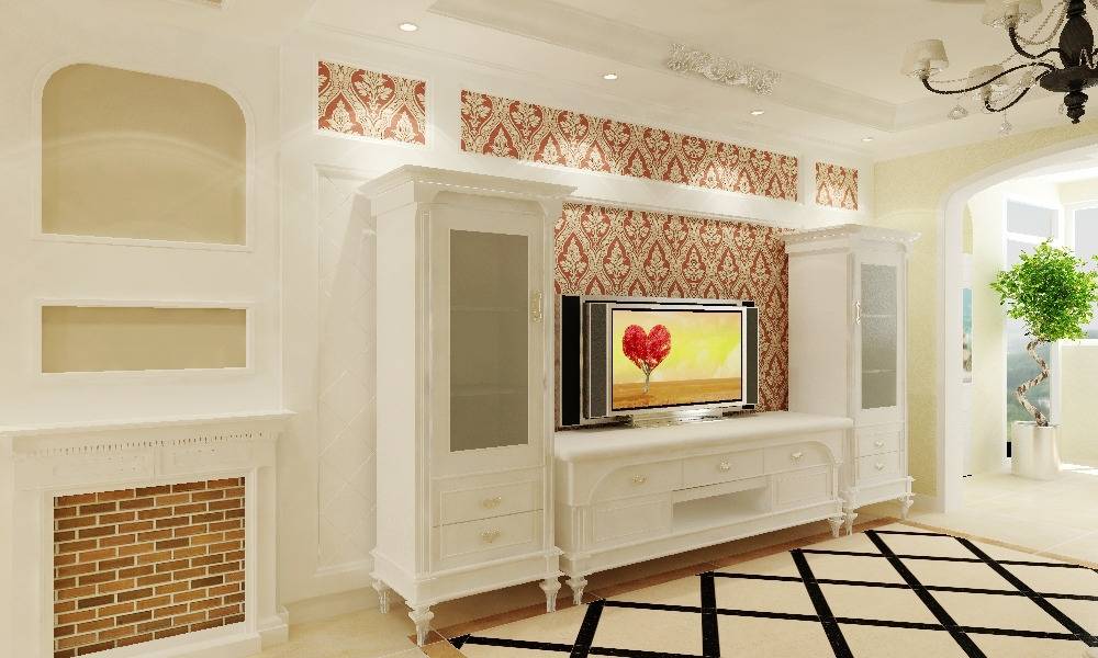 简欧客厅背景墙电视背景墙设计案例