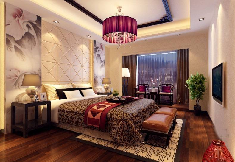 中式中式风格新中式卧室电视背景墙效果图