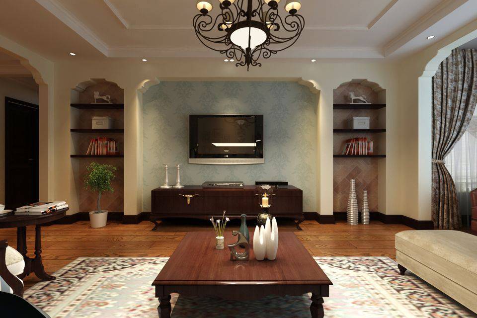 美式美式风格客厅背景墙电视背景墙效果图