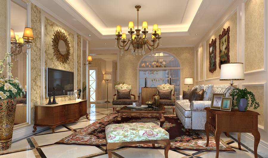 新古典古典新古典风格古典风格客厅设计案例展示