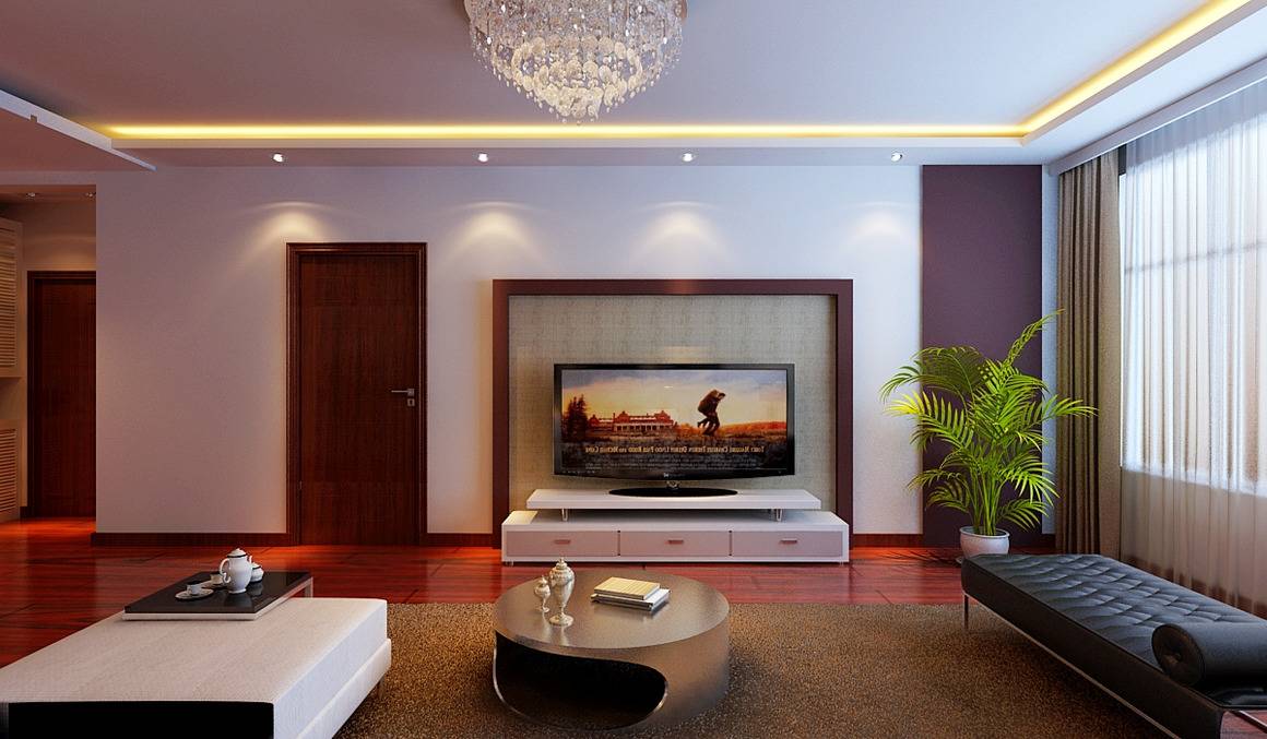 现代现代风格客厅背景墙电视背景墙设计案例