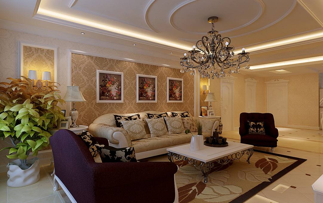 欧式欧式风格客厅背景墙沙发客厅沙发设计案例