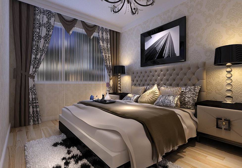 现代卧室窗帘设计图