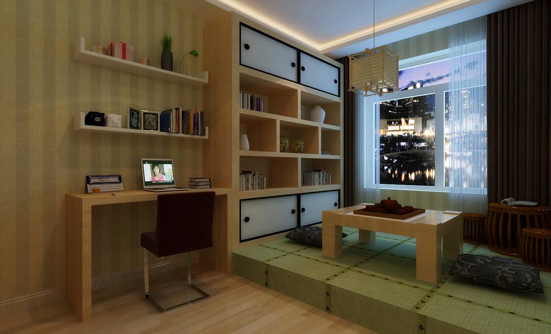 现代书房榻榻米设计图