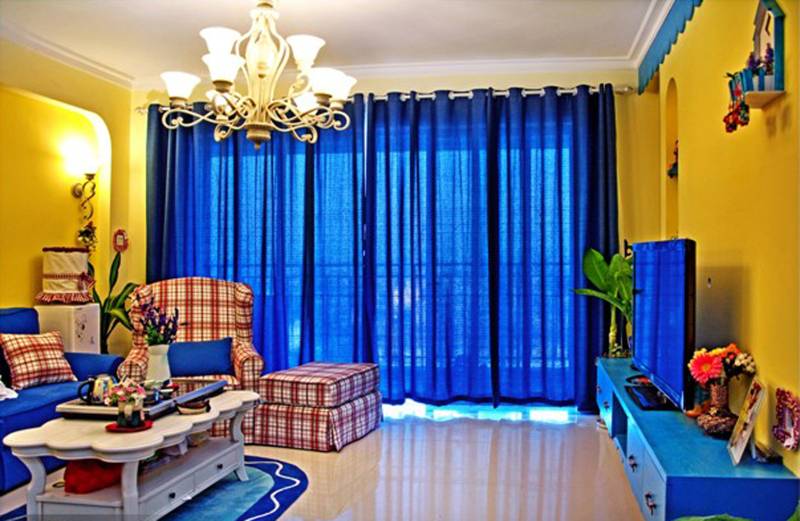 地中海客厅窗帘设计方案