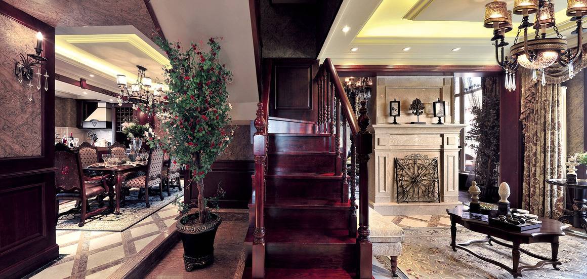 美式客厅楼梯装修效果展示