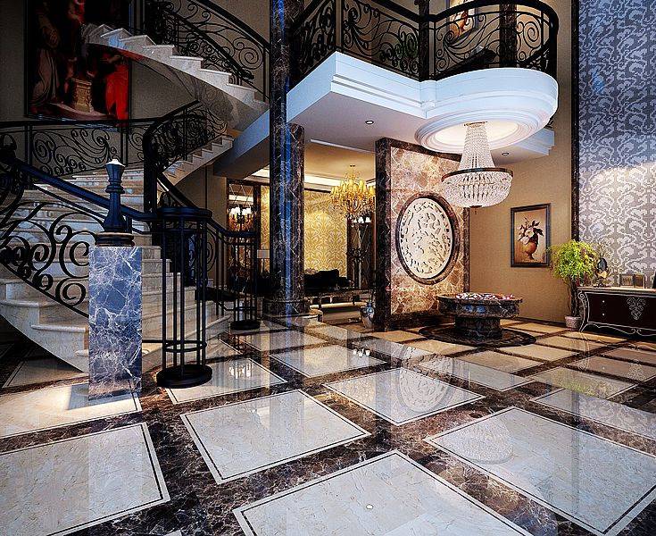 欧式欧式风格大厅楼梯设计方案