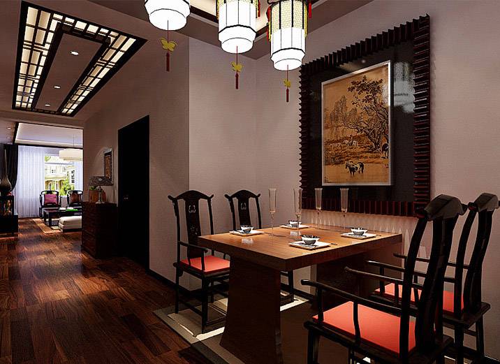 中式中式风格餐厅40平米140平米设计案例展示