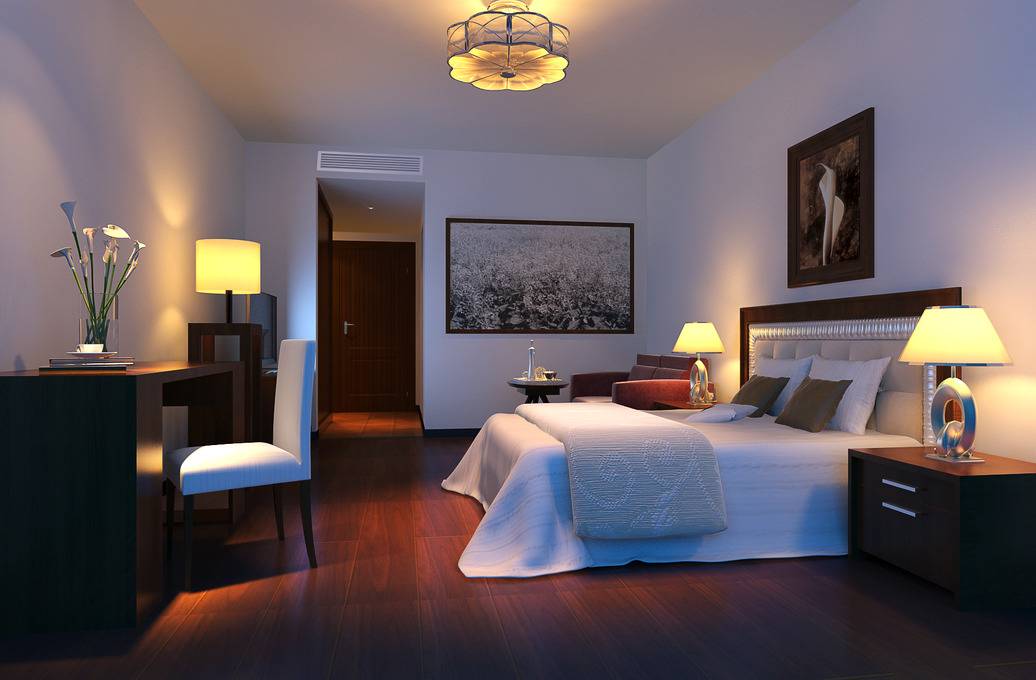 现代卧室酒店图片