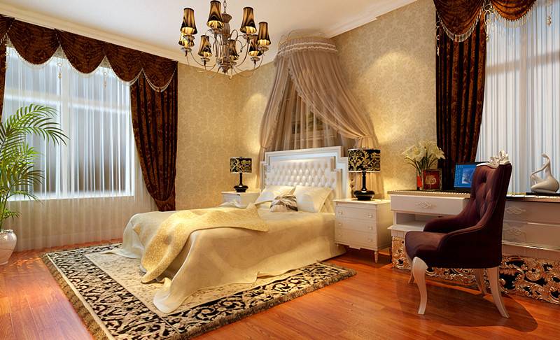 欧式欧式风格卧室窗帘设计图