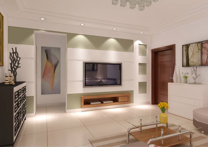 现代简约客厅电视柜电视背景墙设计图