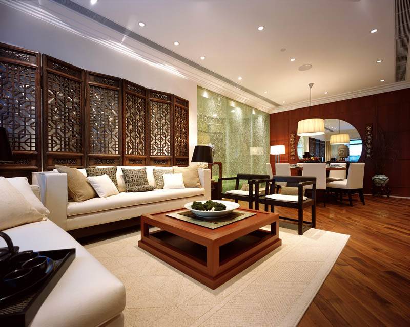 中式中式风格客厅背景墙沙发客厅沙发设计案例展示