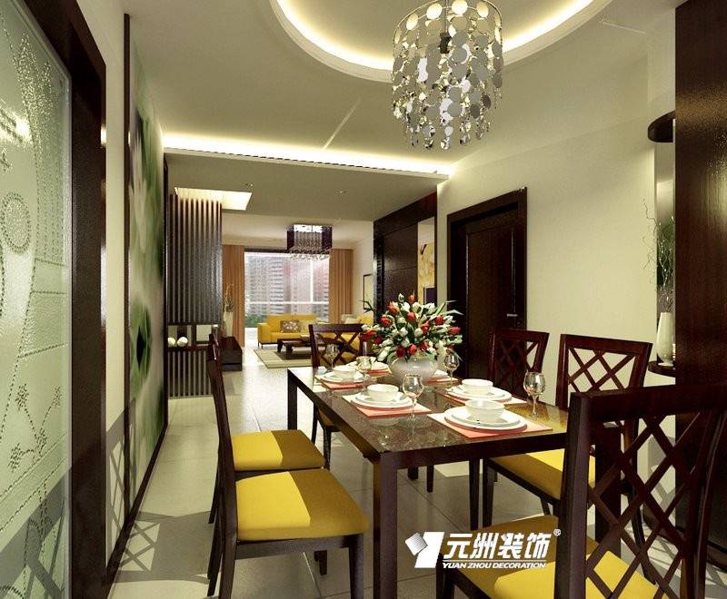 新中式餐厅吊顶设计案例