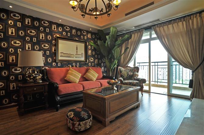 美式美式风格客厅窗帘设计案例展示