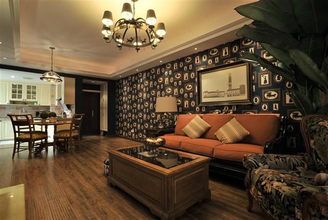 美式美式风格客厅背景墙沙发客厅沙发效果图