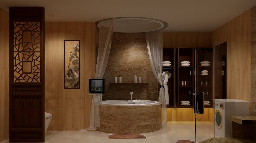 中式卫生间别墅浴室装修图