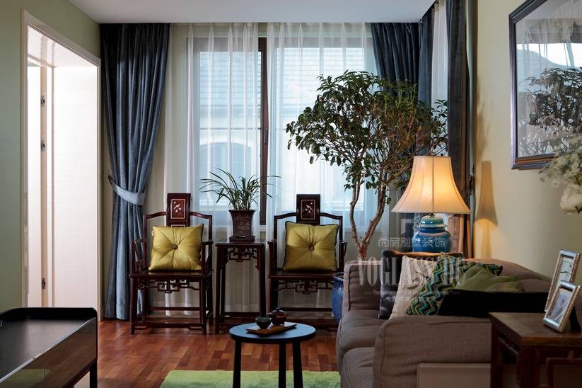 新古典古典新古典风格古典风格客厅窗帘设计案例展示
