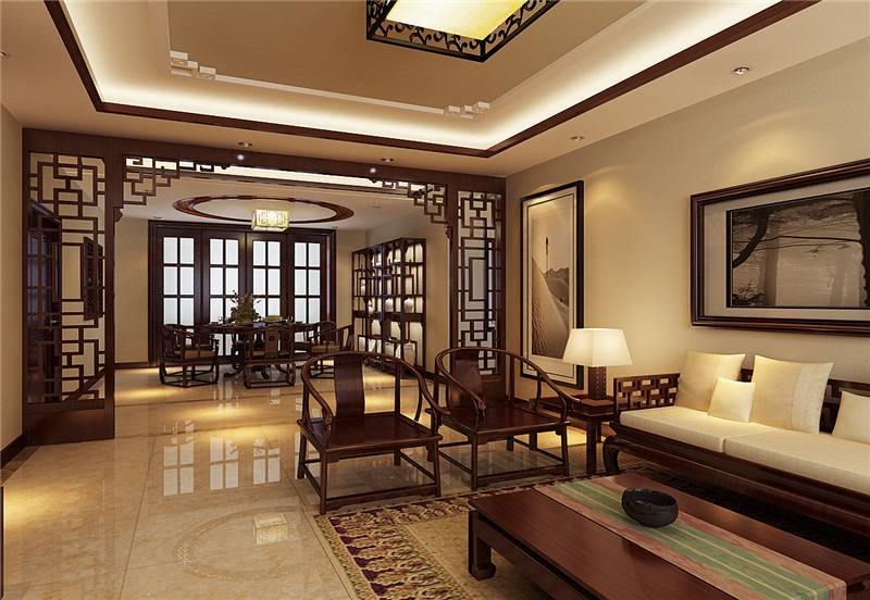 中式中式风格新中式客厅吊顶案例展示