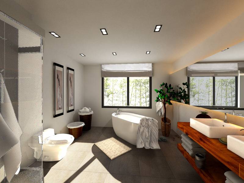 现代卧室卫生间别墅设计图