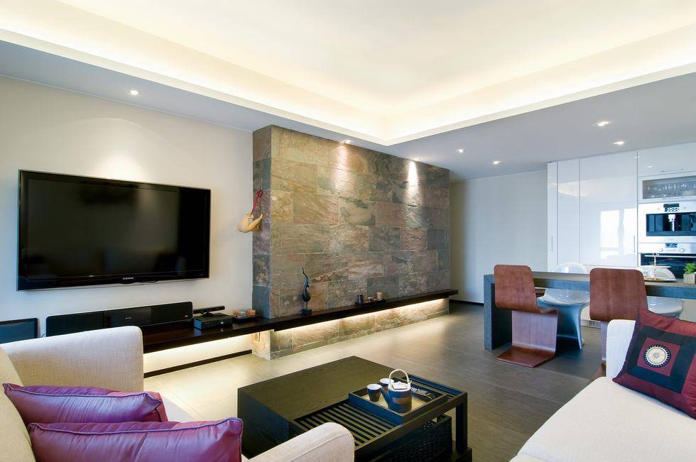 现代简约客厅电视柜电视背景墙设计案例