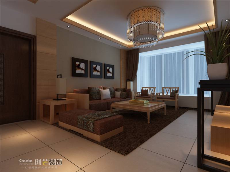 中式中式风格客厅四居吊顶背景墙沙发客厅沙发设计图