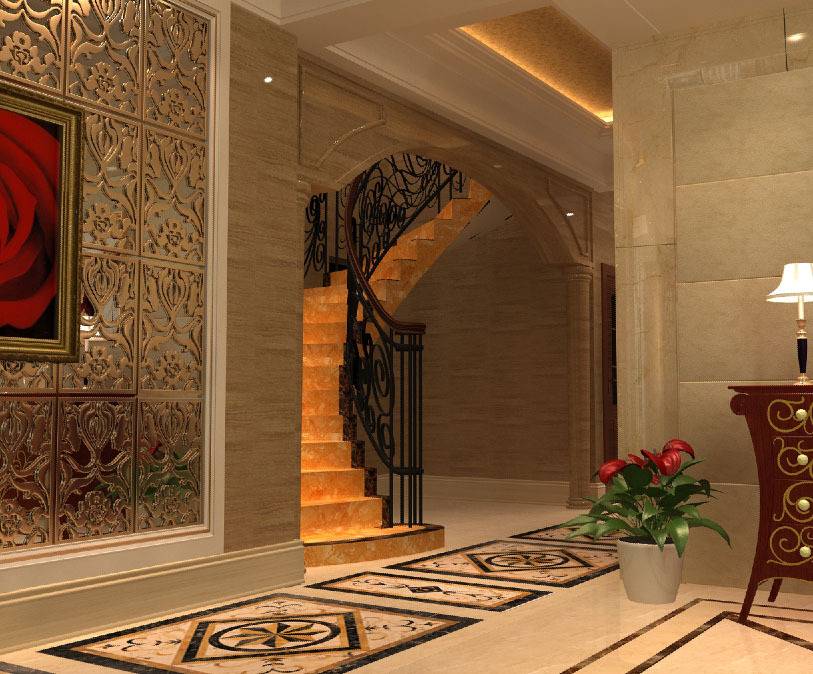 欧式欧式风格别墅走廊过道楼梯装修案例