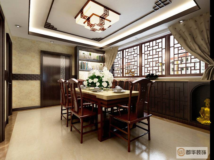 中式中式风格新中式餐厅吊顶案例展示
